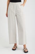 Eileen Fisher Stretch Cotton Poplin Wide Leg Ankle Pants