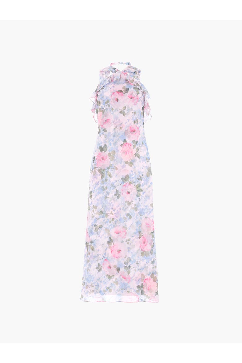Camille's Garden Halter Neck Ankle Gown, Alternate, color, Seashell