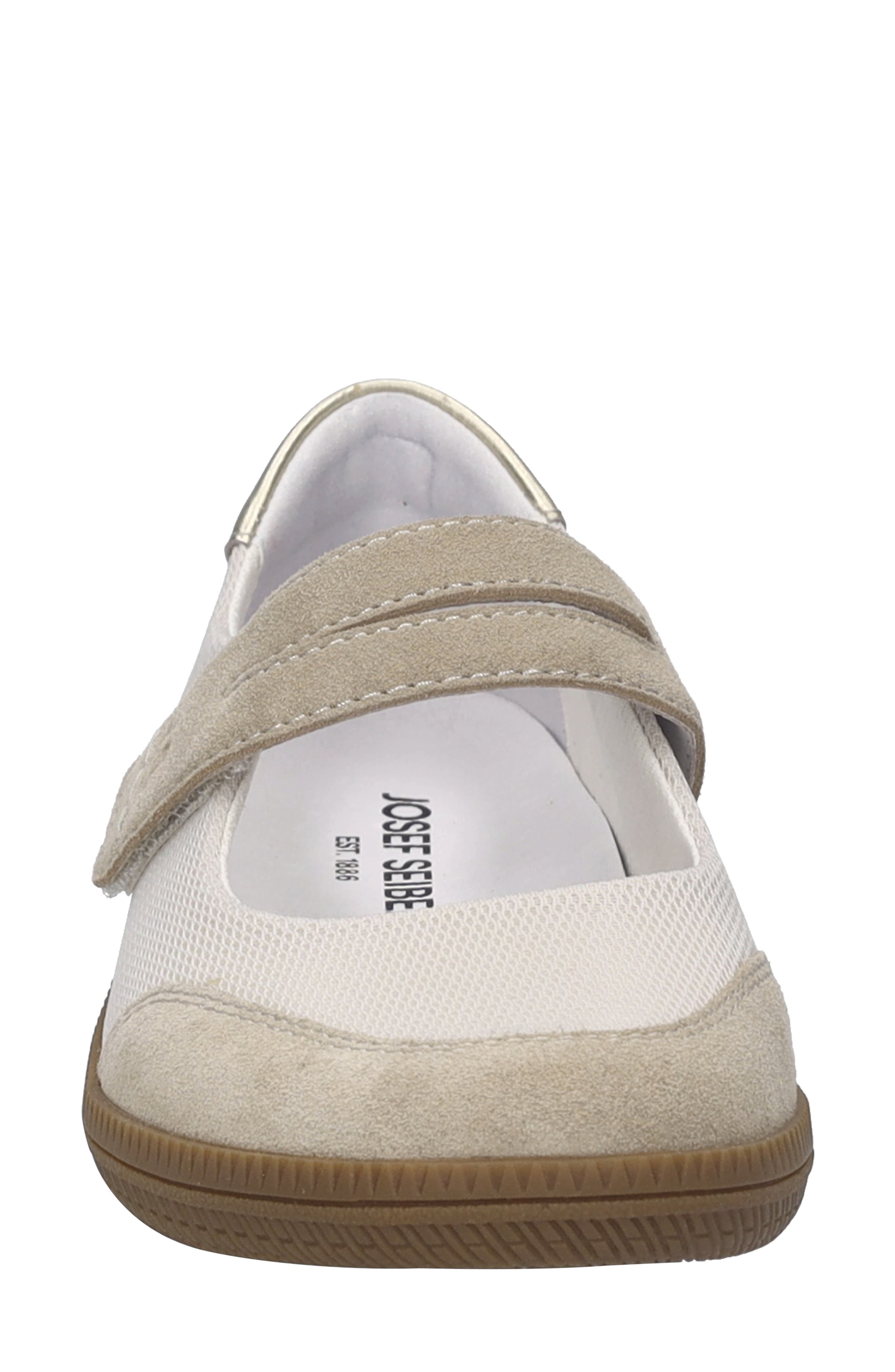 Josef Seibel Jolene Mixed Media Mary Jane Sneaker, Alternate, color, Beige Suede