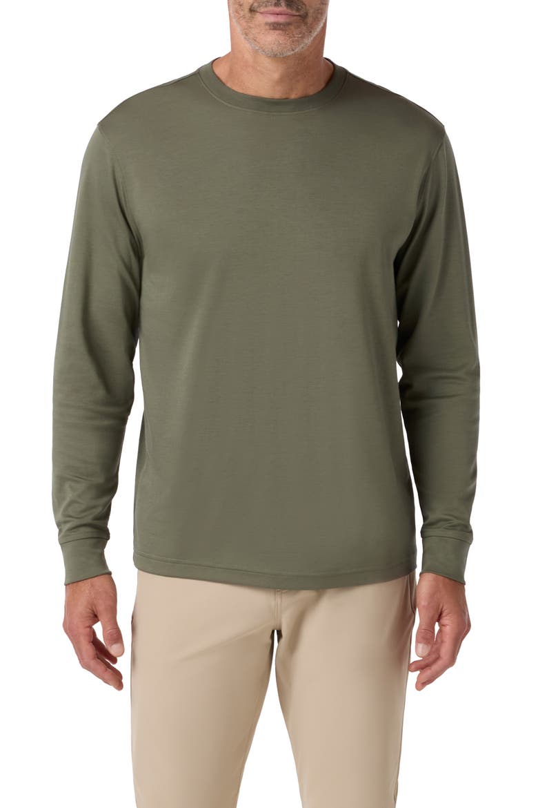 Palmer Trim Fit Pima Cotton T-Shirt, Main, color, OLIVE