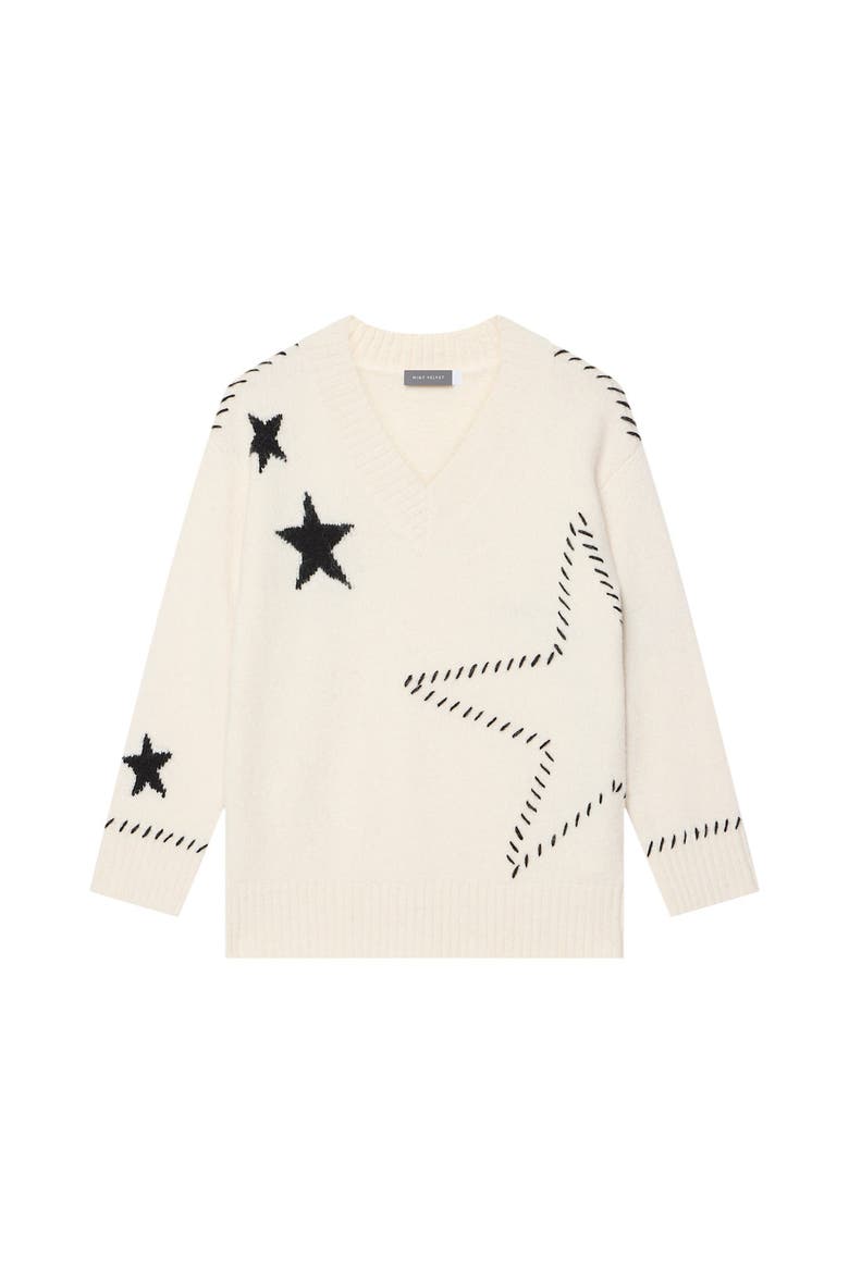 Star Knit Jumper Long Sleeve Regular Cardigan, Alternate, color, Cream