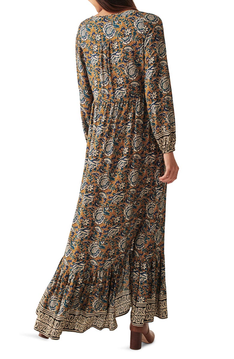 Faherty Toluca Floral Tiered Long Sleeve Maxi Dress, Alternate, color,