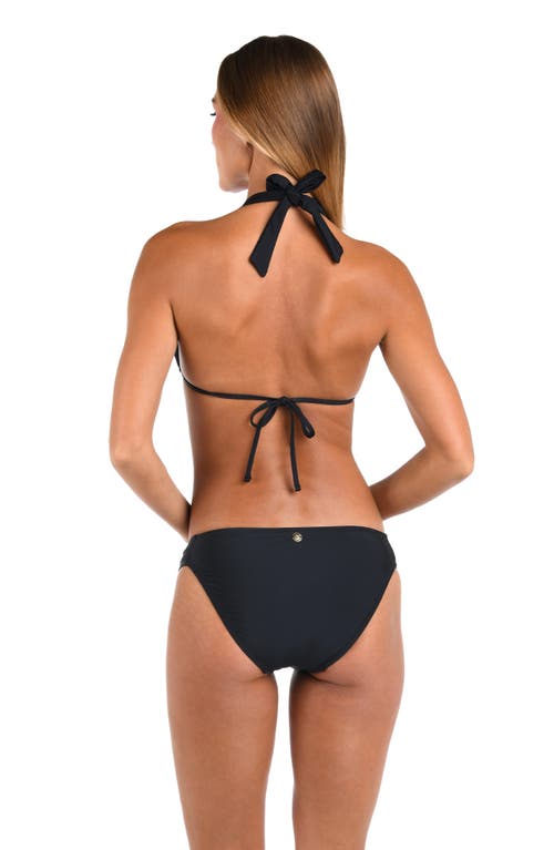 Sunshine 79 Solids Triangle Bikini Top In Black