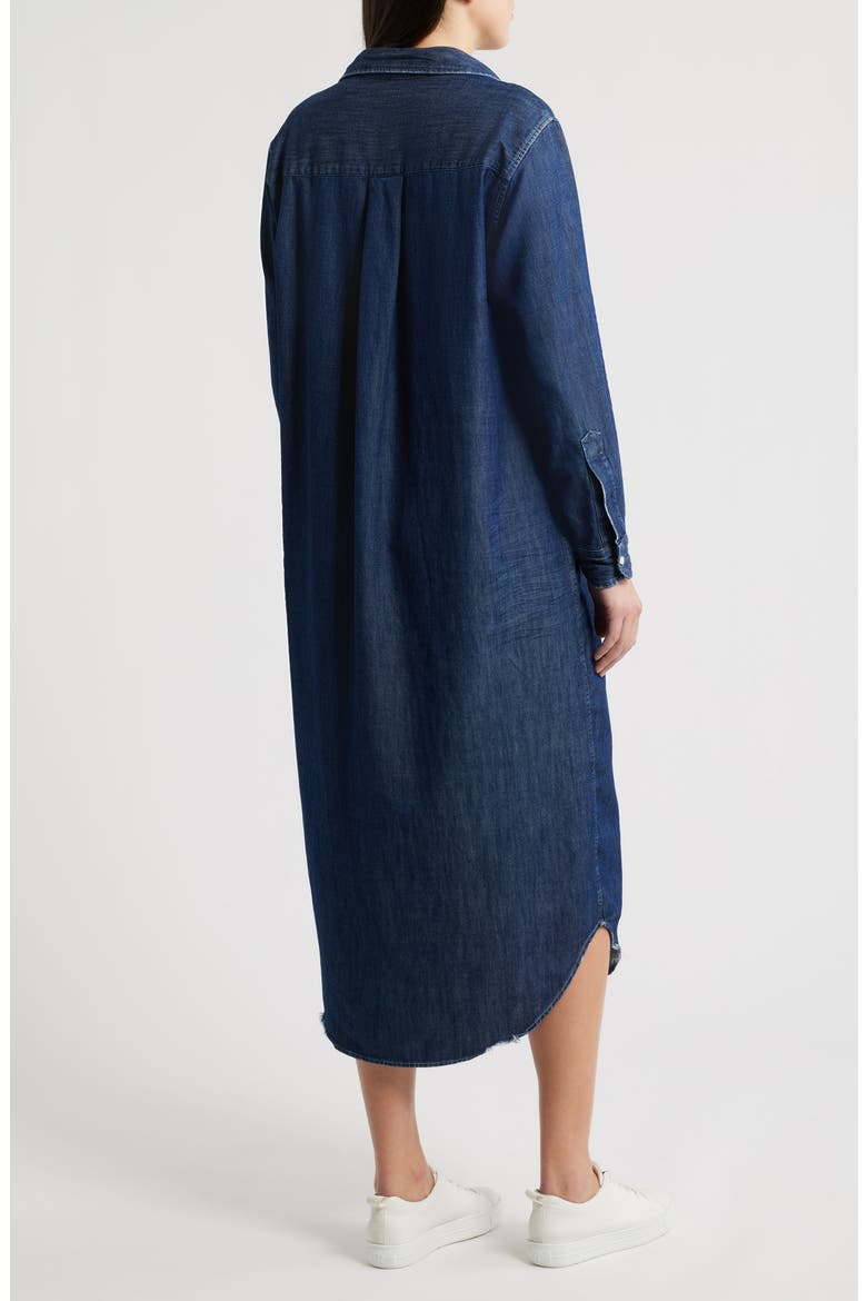 Rory Long Sleeve Denim Maxi Shirtdress, Alternate, color, DARK VINTAGE WASH