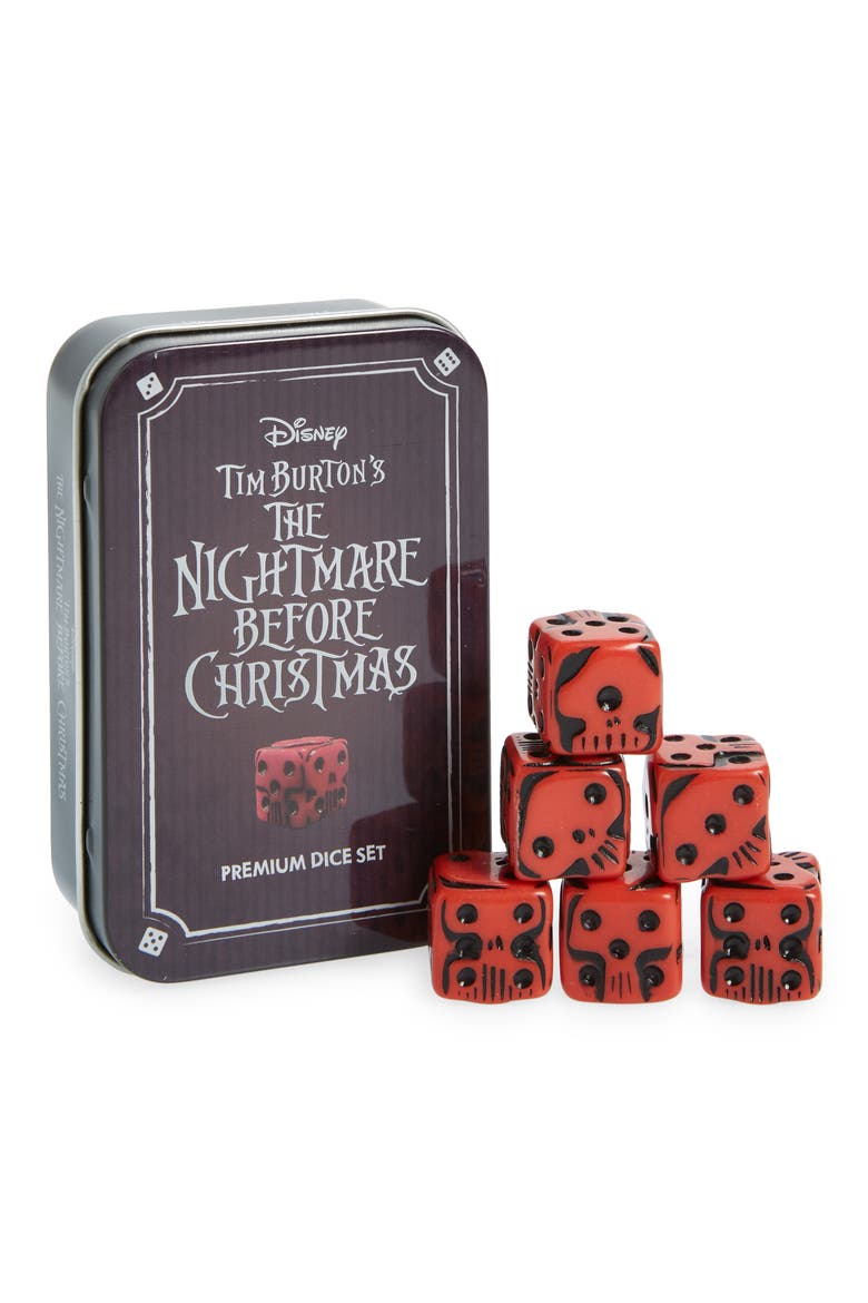 x Disney Tim Burton's 'The Nightmare Before Christmas' Premium Dice Set, Main, color, BLACK MULTI