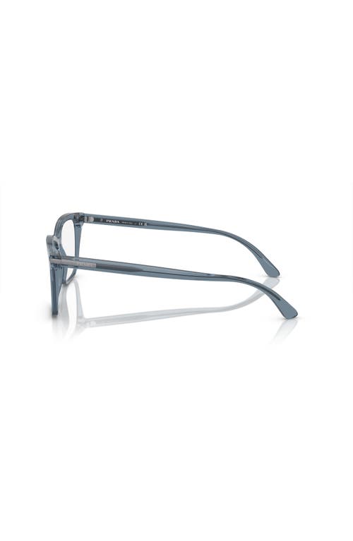 Prada 56mm Rectangle Optical Glasses In Blue