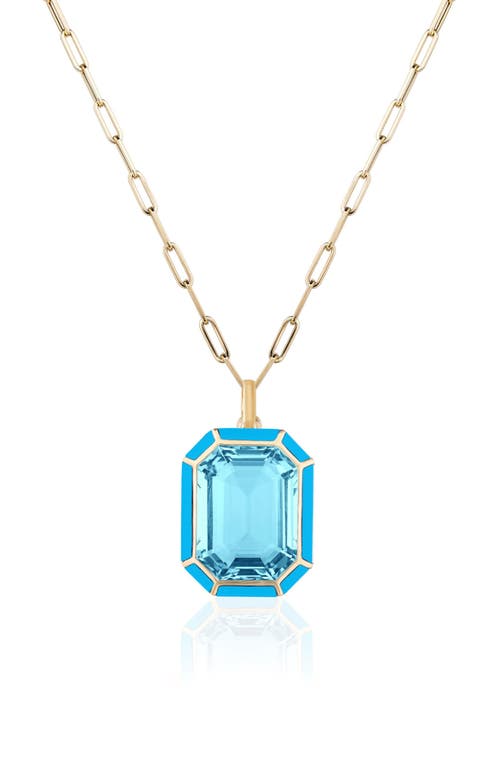 Goshwara Melange Emerald Cut Pendant Necklace In Blue