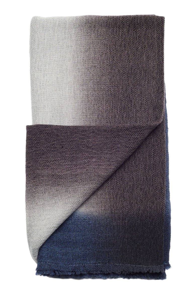 Handloom Handspun Merino Throw, Alternate, color, Blue