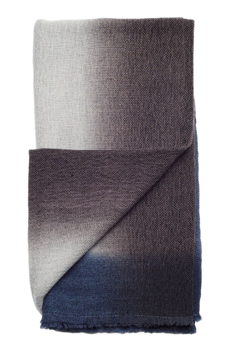 Studio Variously Handloom Handspun Merino Throw, Alternate, color, Blue