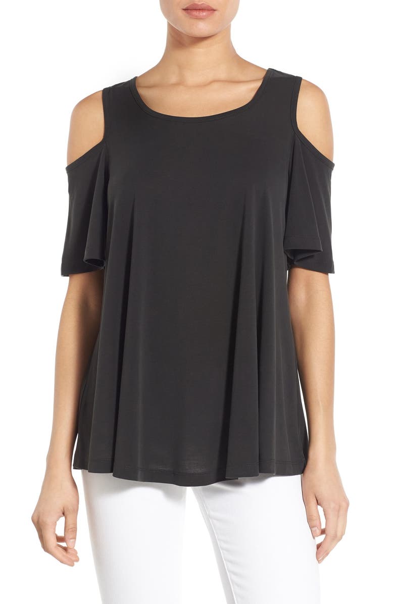 Bobeau Cold Shoulder Flutter Sleeve Top, Main, color, 