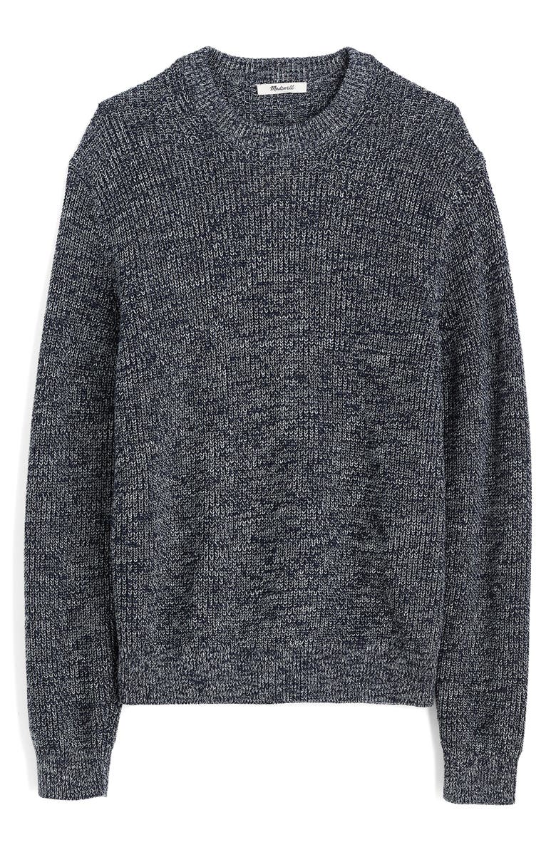 Madewell Marled Cotton Shaker Stitch Crewneck Sweater, Main, color,