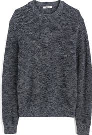 Madewell Marled Cotton Shaker Stitch Crewneck Sweater