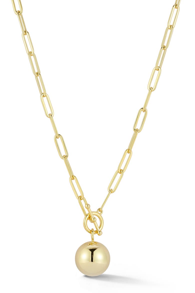 Ball Pendant Necklace, Main, color, GOLD
