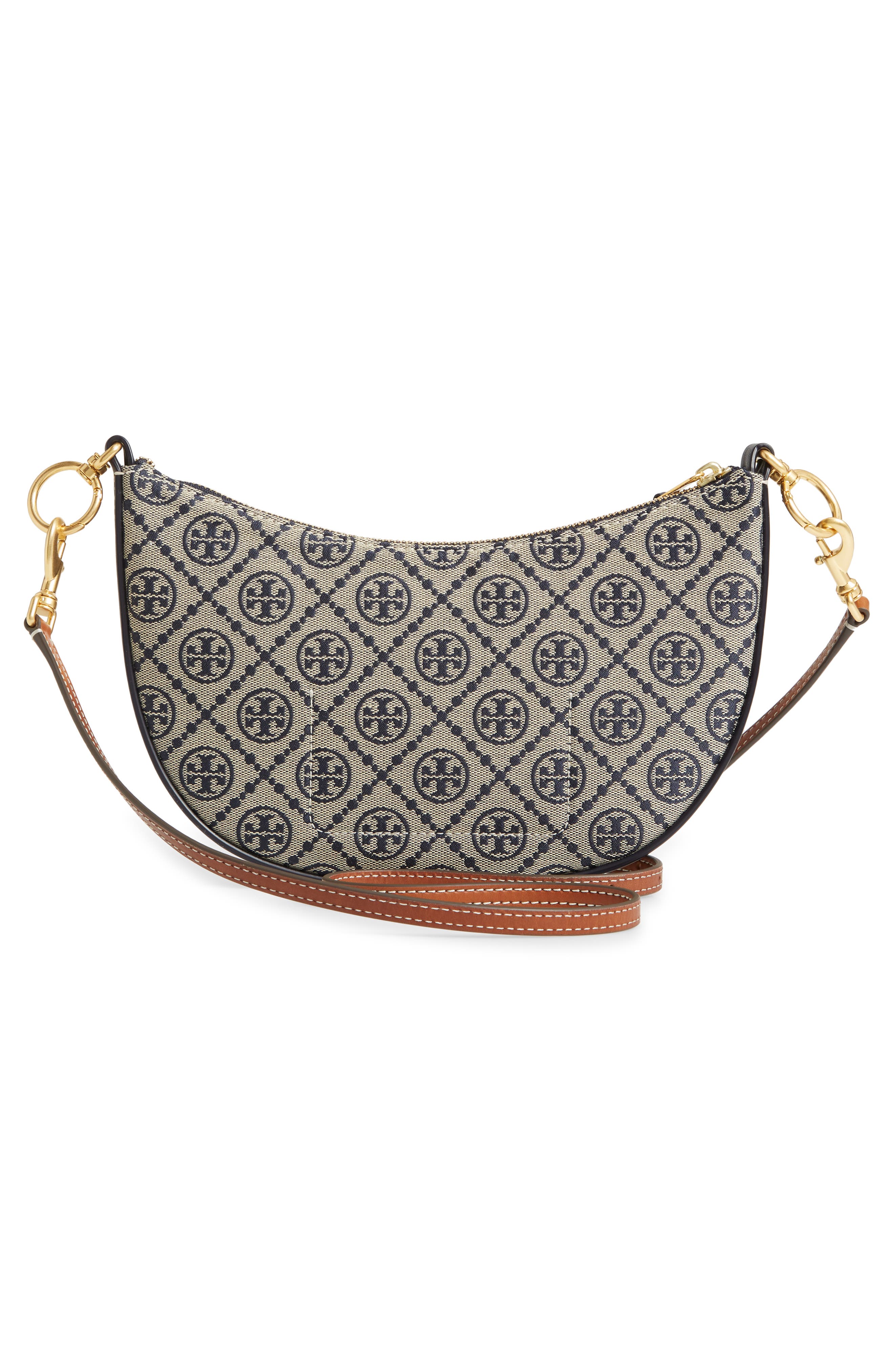Tory Burch Mini T Monogram Jacquard Hobo Bag, Alternate, color, 