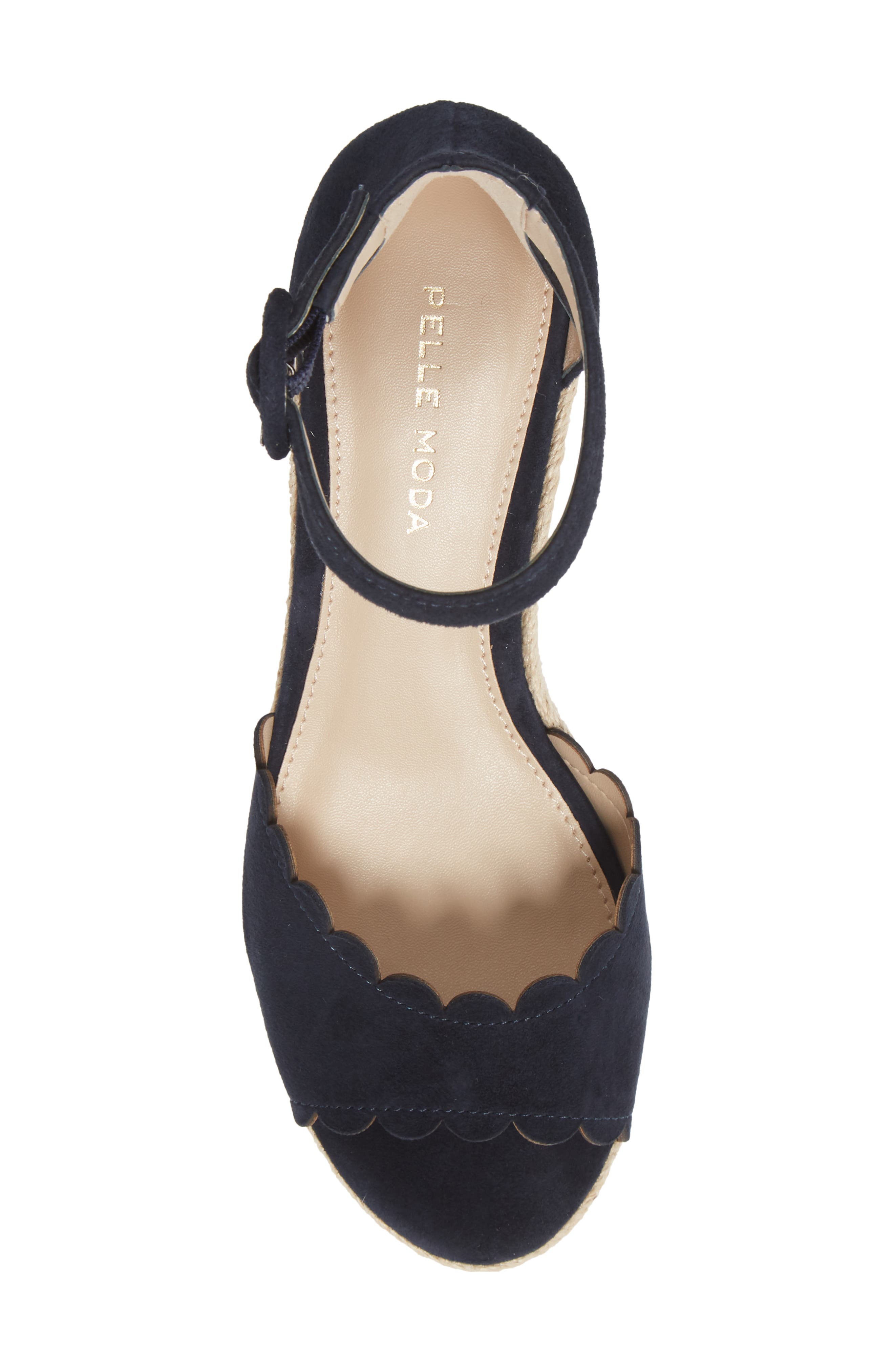Krisa Scalloped Wedge Sandal, Alternate, color, MIDNIGHT