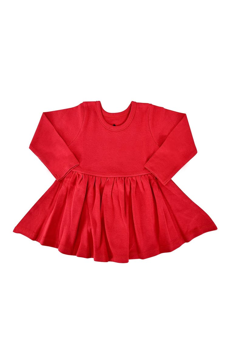 Finn + Emma Organic Twirl Dress I Scarlet Red for Baby or Toddler, Main, color, Scarlet Red