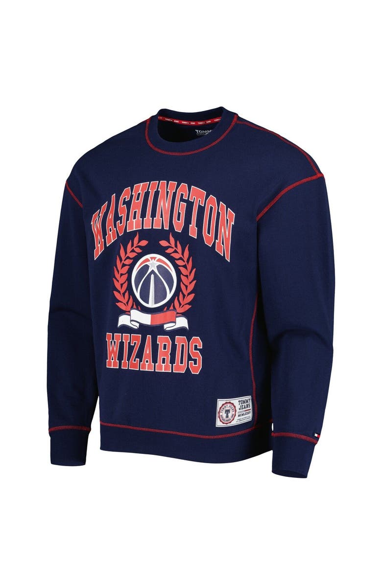 TOMMY JEANS Men's Tommy Jeans Navy Washington Wizards Peter French Terry Pullover Sweatshirt, Alternate, color, Navy