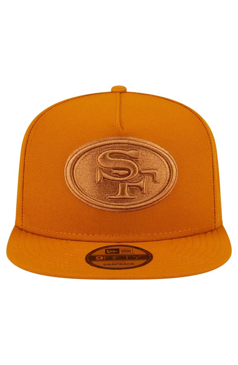 New Era Men's New Era Brown San Francisco 49ers Color Pack A-Frame 9FIFTY Snapback Hat, Alternate, color,