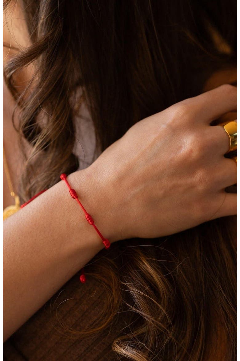 7 Knots of Protection bracelet, Alternate, color, Red Silk