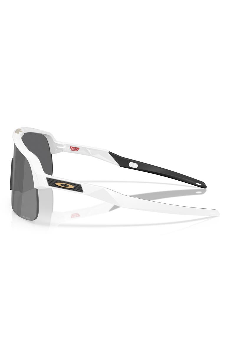 Oakley Sutro Lite 134mm Prizm<sup>™</sup> Wrap Shield Sunglasses, Alternate, color, Matte White / Prizm Black