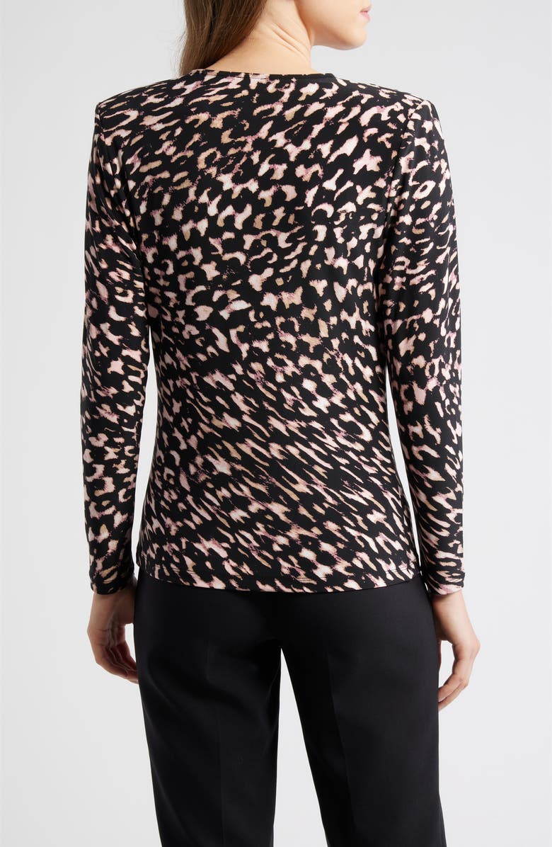 Anne Klein Abstract Print Cowl Neck Top, Alternate, color, Black Multi/ Black