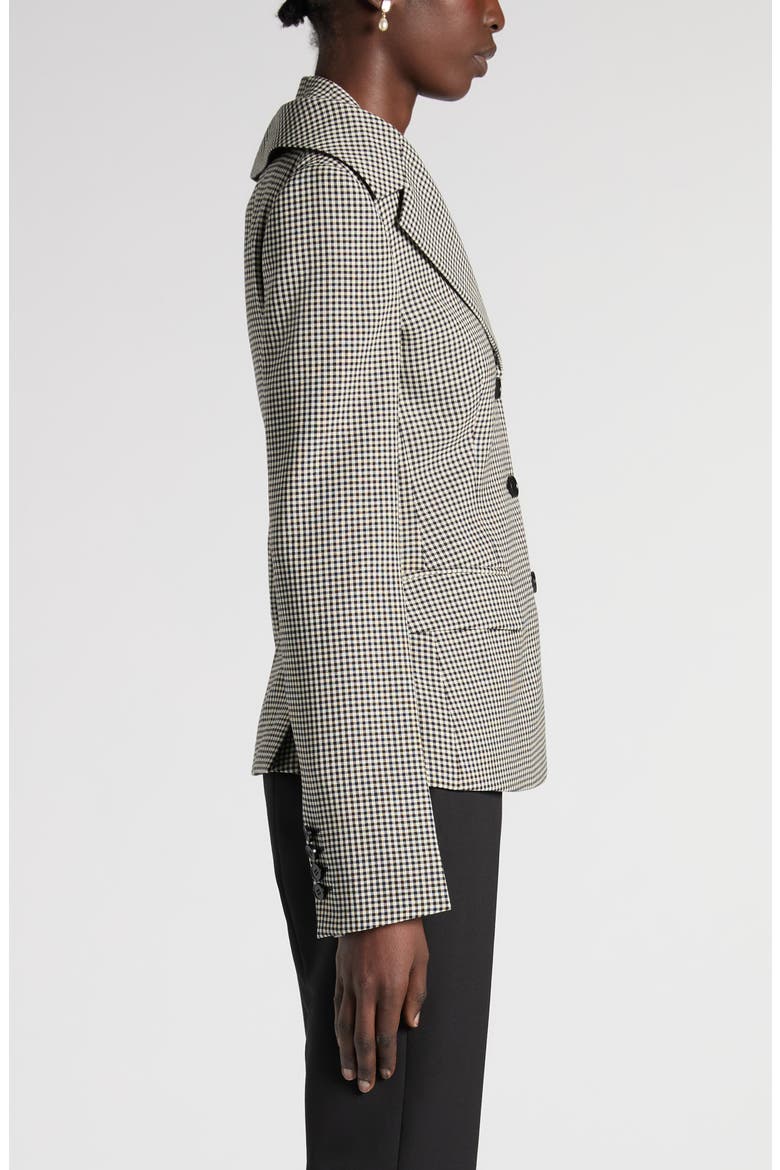 Houndstooth Off the Shoulder Wool Harness Jacket, Alternate, color, BLACK/IVORY