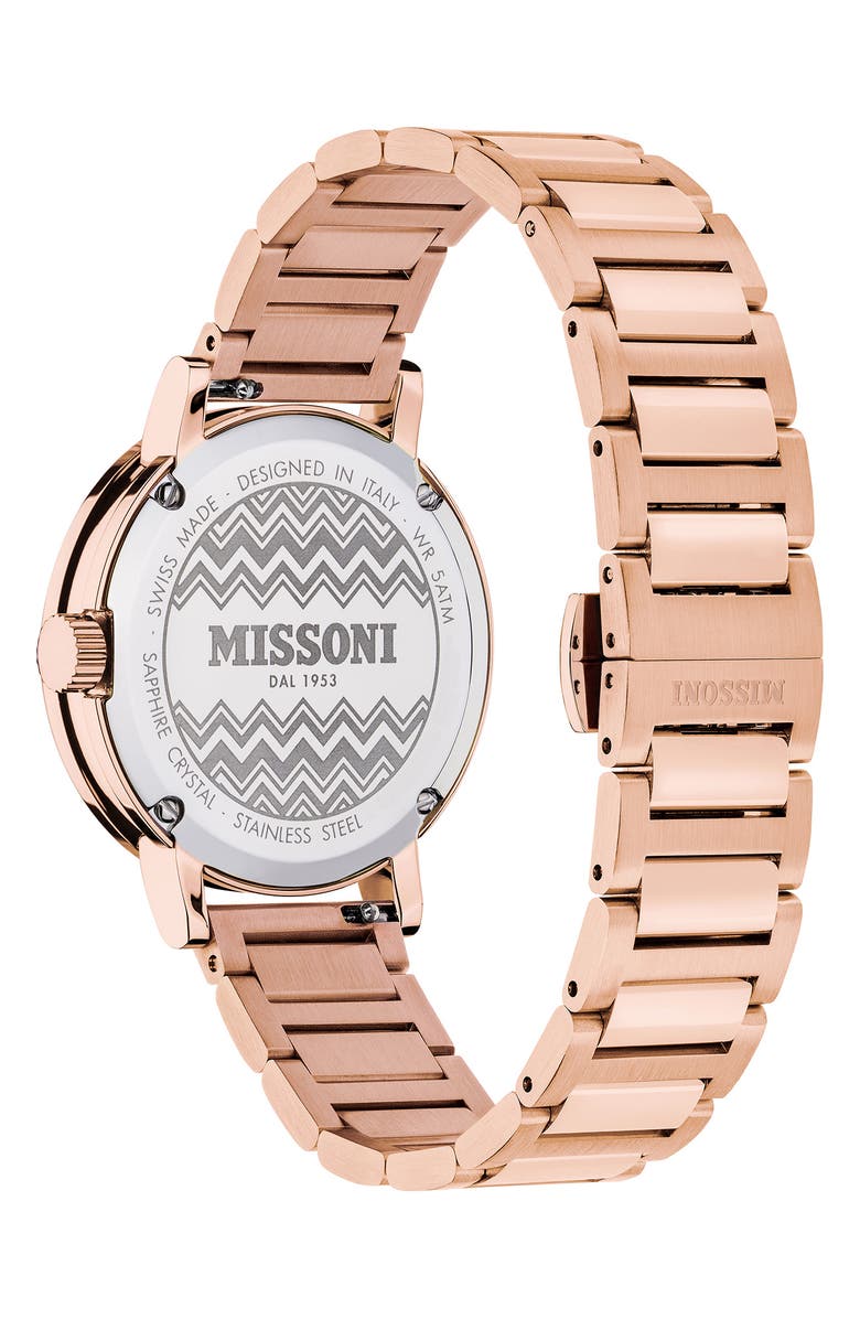Missoni M2 Lucky Stones Bracelet Watch, 34mm, Alternate, color, Rosegold