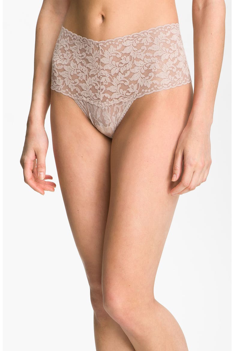 Retro High Waist Thong, Main, color, TAUPE