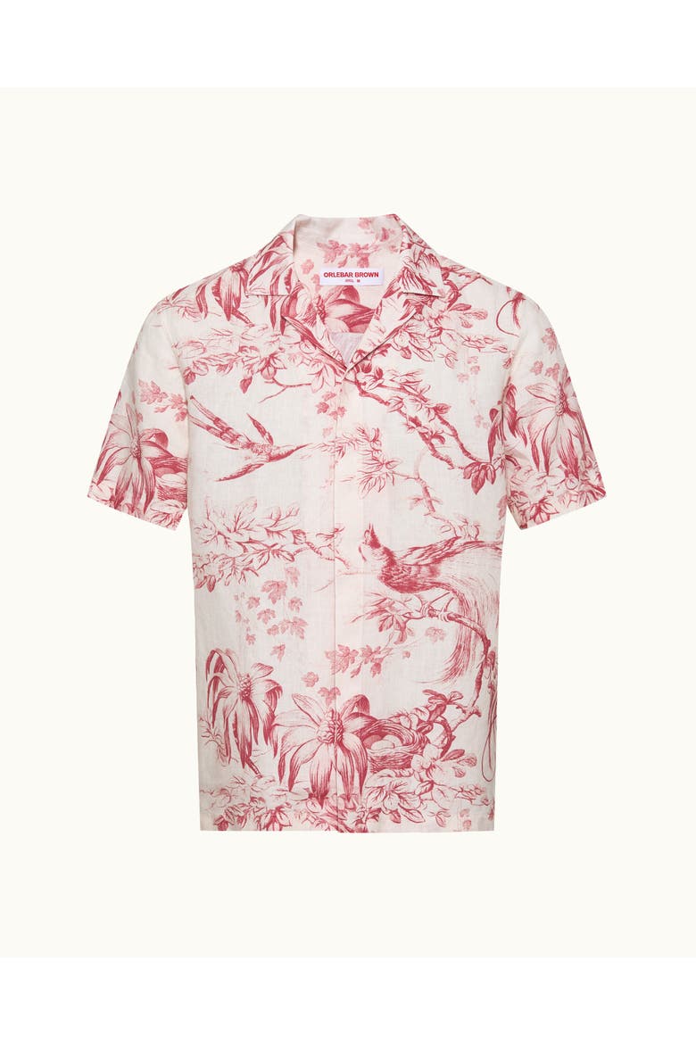 Maitan Relaxed Fit Short Sleeve Cotton Shirt, Alternate, color, Coral