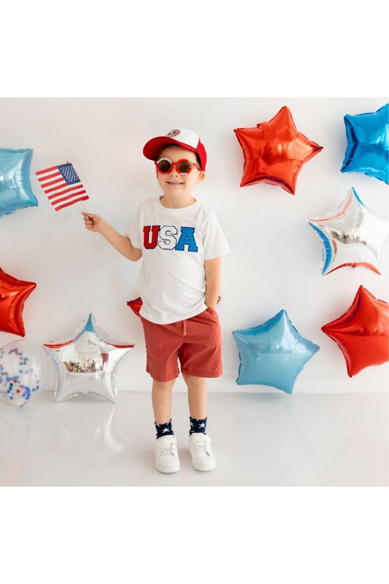 USA Patch Short Sleeve T-Shirt, Alternate, color, White