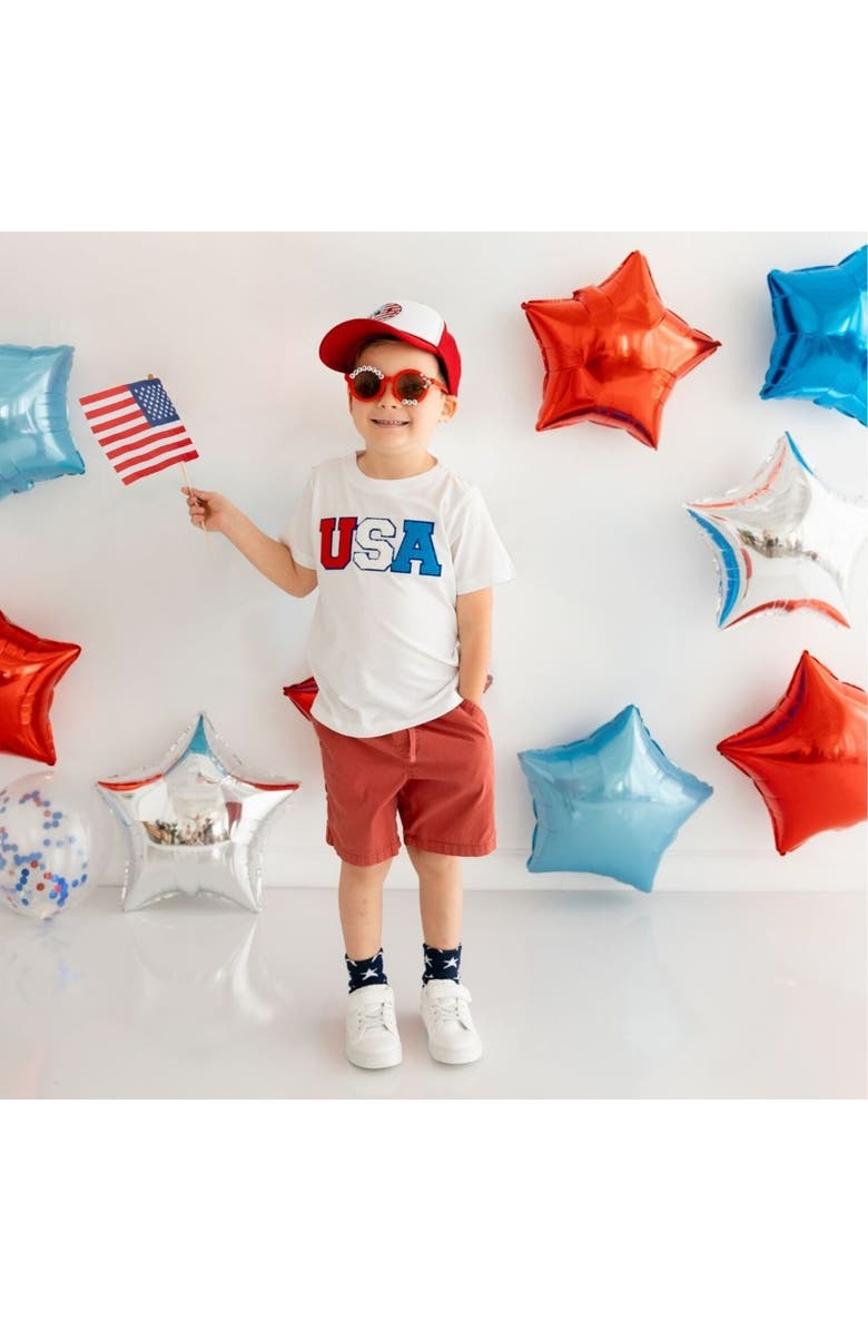 Sweet Wink USA Patch Short Sleeve T-Shirt, Alternate, color, White