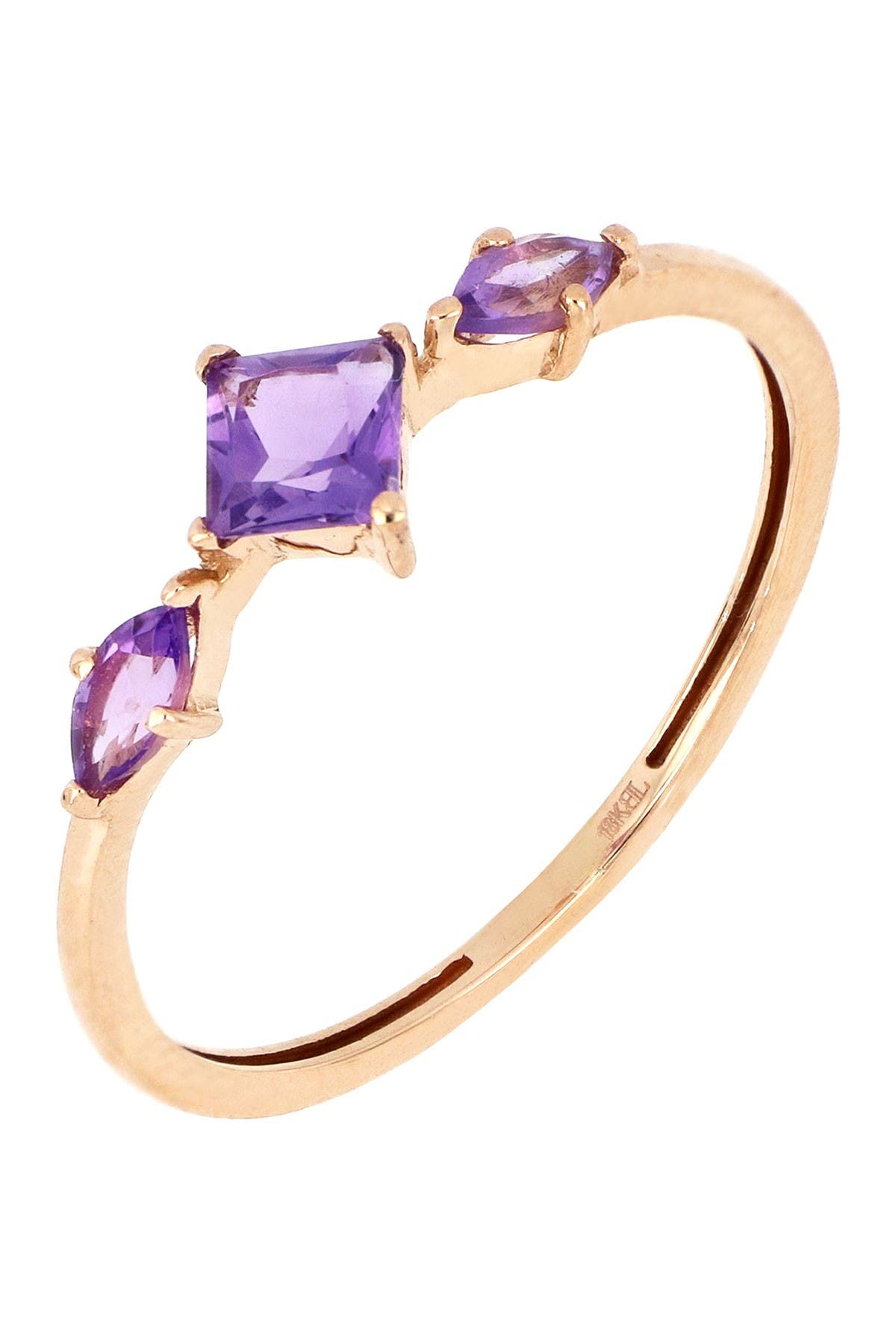 Bony Levy 18K Rose Gold Triple Amethyst Ring