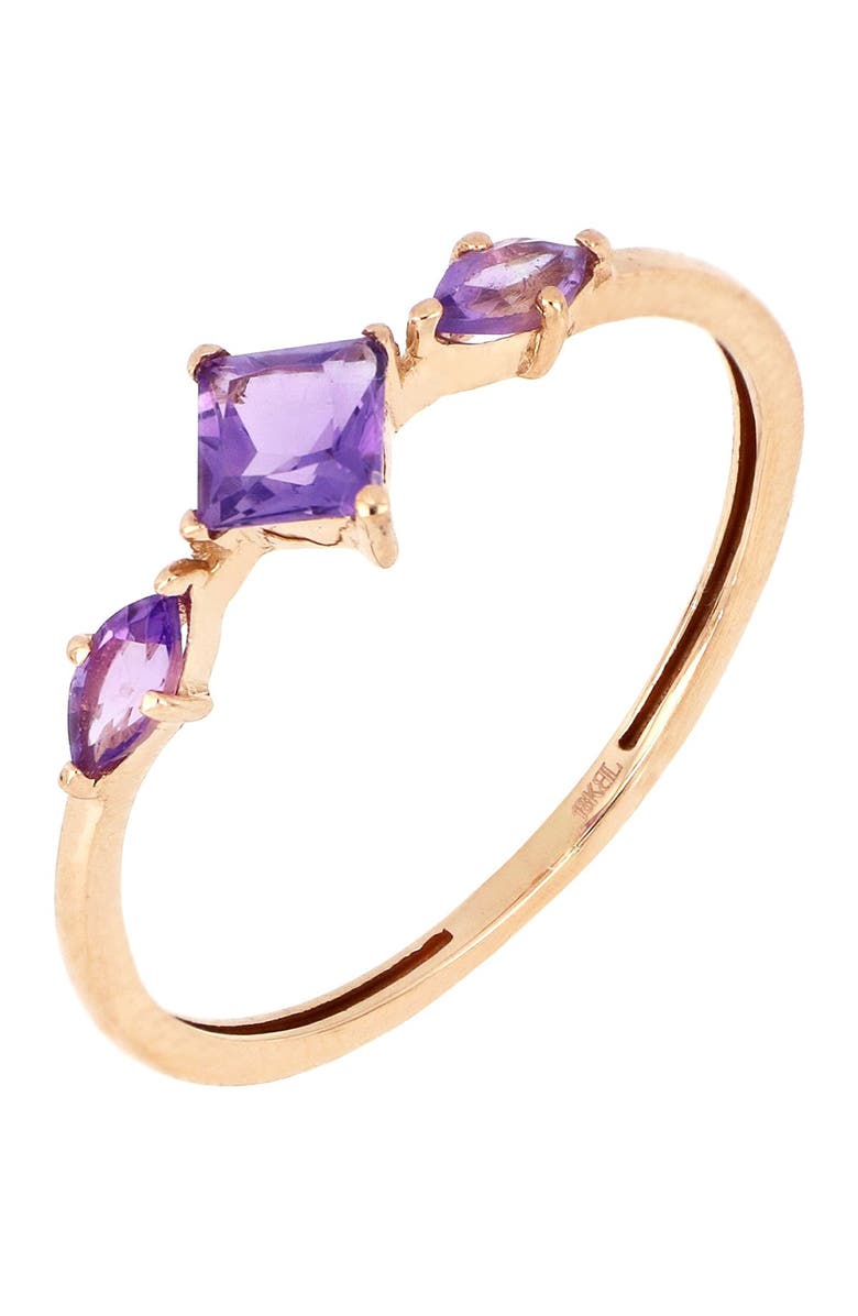 Bony Levy 18K Rose Gold Triple Amethyst Ring, Main, color, 18Kr