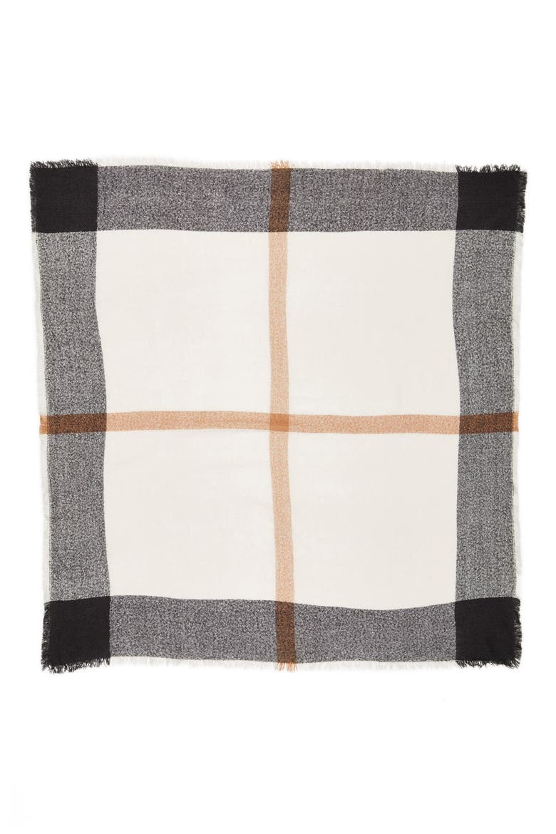 Square Blanket Scarf, Alternate, color, IVORY