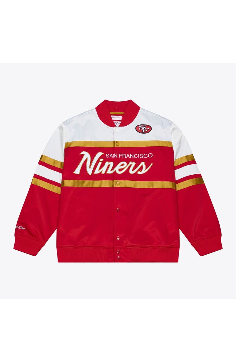 Mitchell & Ness Men's Mitchell & Ness  Scarlet San Francisco 49ers Head Coach Lightweight Full-Snap Satin Jacket, Main, color, Scarlet