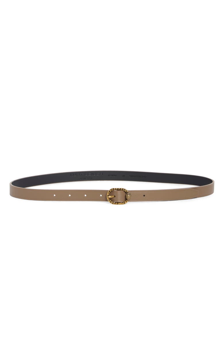 Kurt Geiger London Eagle Head Leather Belt, Main, color, Ash