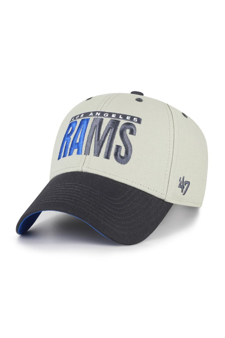 Men's '47  Gray/Black Los Angeles Rams Half Block Text MVP Adjustable Hat, Main, color, Gray