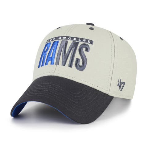 Men's '47  Gray/Black Los Angeles Rams Half Block Text MVP Adjustable Hat