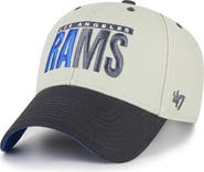 '47 Men's '47 Gray/Black Los Angeles Rams Half Block Text MVP Adjustable Hat