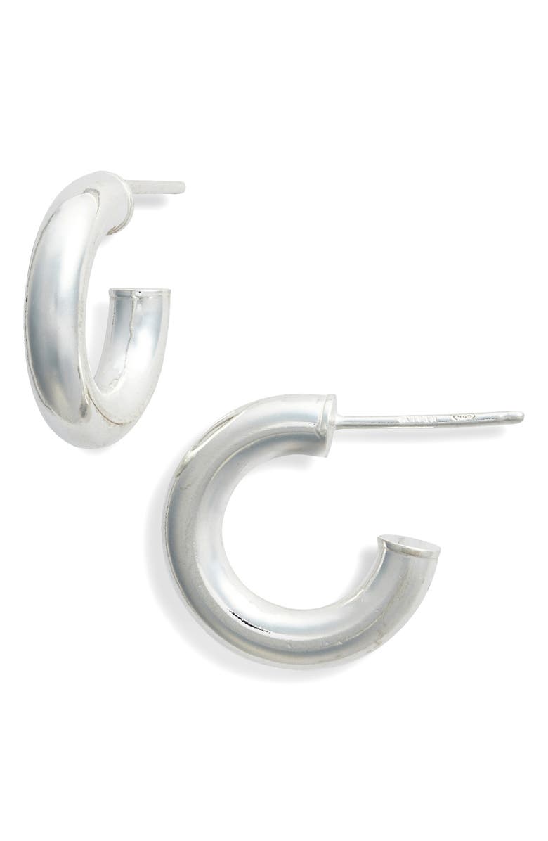 Argento Vivo Sterling Silver Mini Tube Hoop Earrings, Main, color,