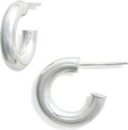 Argento Vivo Sterling Silver Mini Tube Hoop Earrings