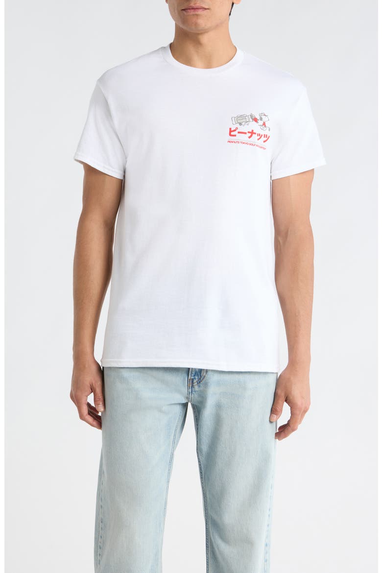 Peanuts® Tokyo Golf Cotton Graphic T-Shirt, Main, color, WHITE
