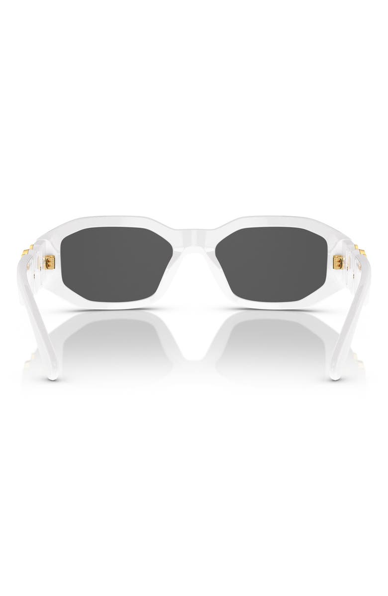 Versace Kids' 48mm Small Rectangle Sunglasses, Alternate, color, White / Dark Grey