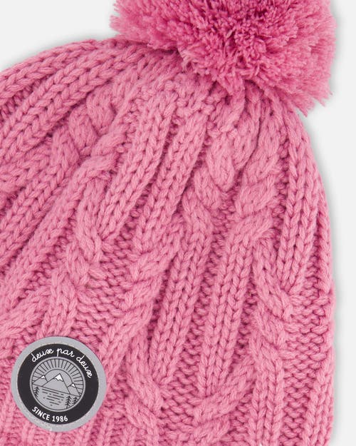 Deux Par Deux Lined Winter Hat With Pompom In Pink