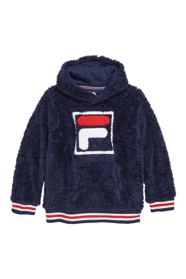 Fleece Logo Hoodie, Main, color, NAVY