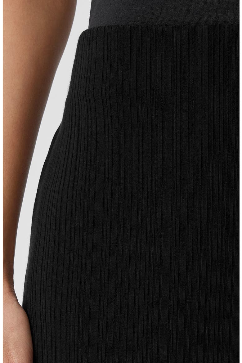 Rib Wide Leg Ankle Pants, Alternate, color, BLACK