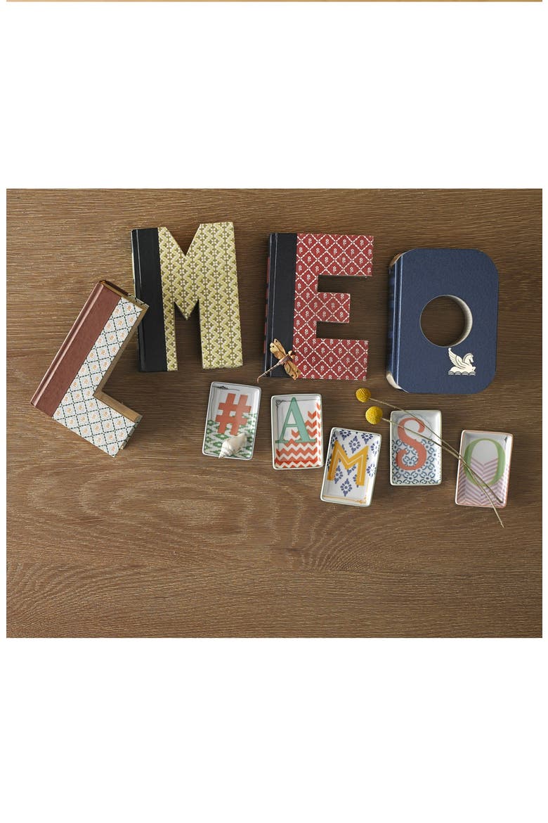 'Letterpress' Personalized Porcelain Tray, Alternate, color, A