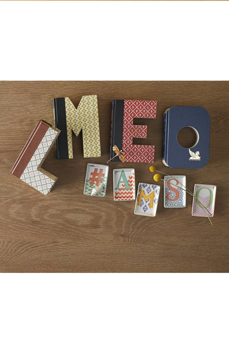 Rosanna 'Letterpress' Personalized Porcelain Tray, Alternate, color, 