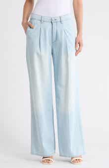 DL1961 Isabel Pleated Mid Rise Wide Leg Jeans