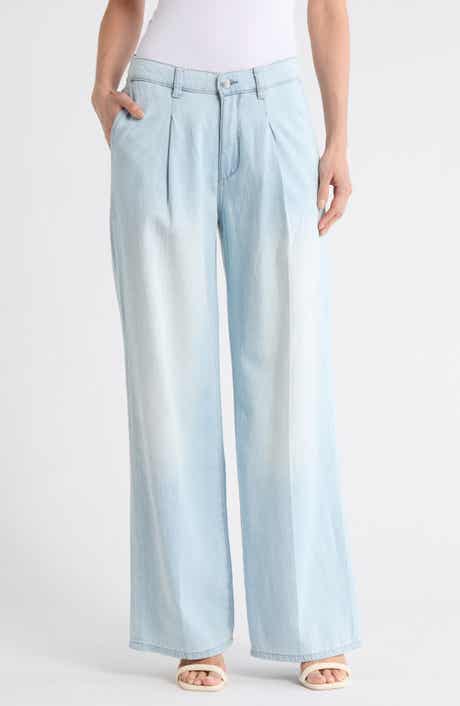 DL1961 Isabel Pleated Mid Rise Wide Leg Jeans